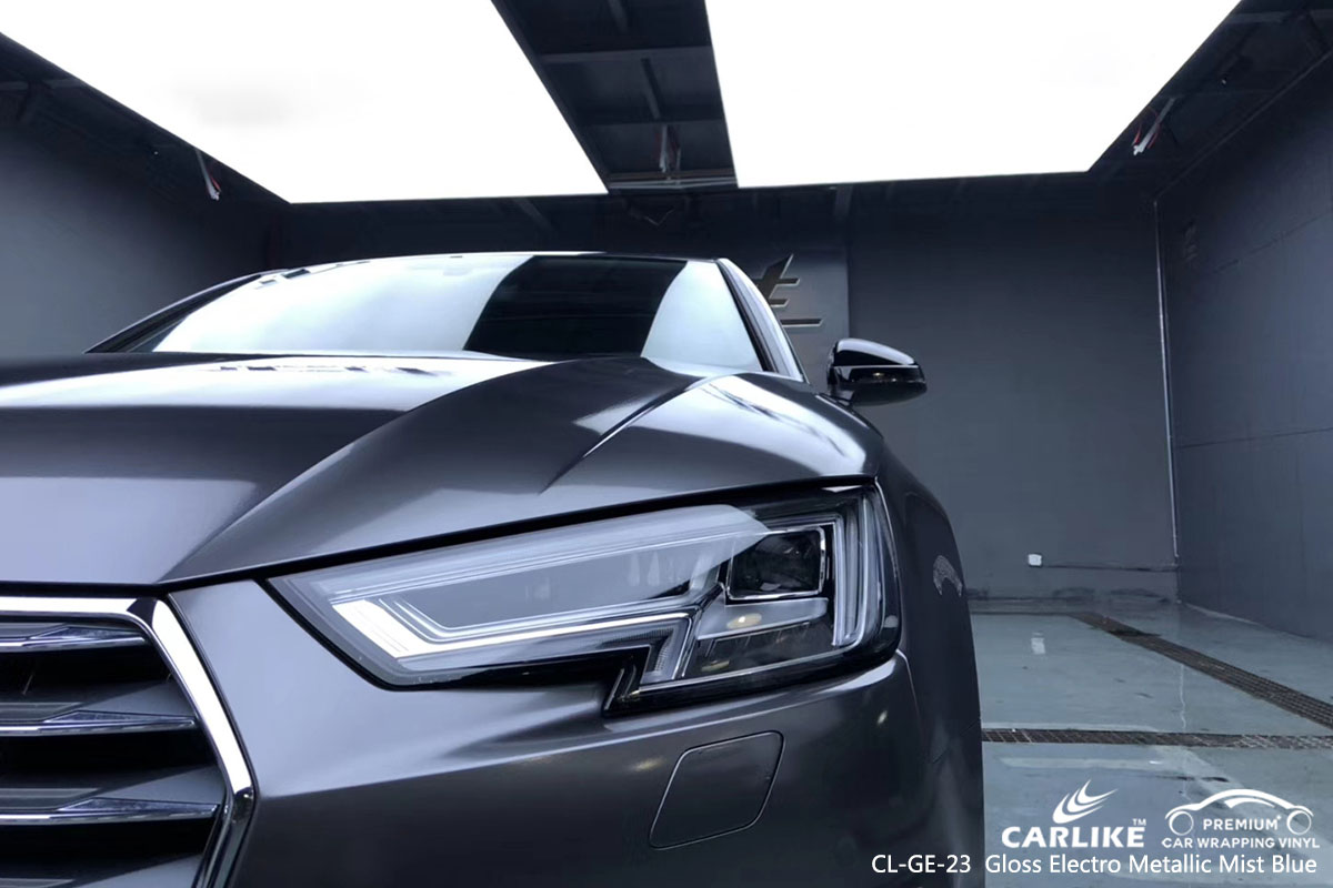 CARLIKE CL-GE-23 gloss electro metallic mist blue car wrap vinyl for Audi