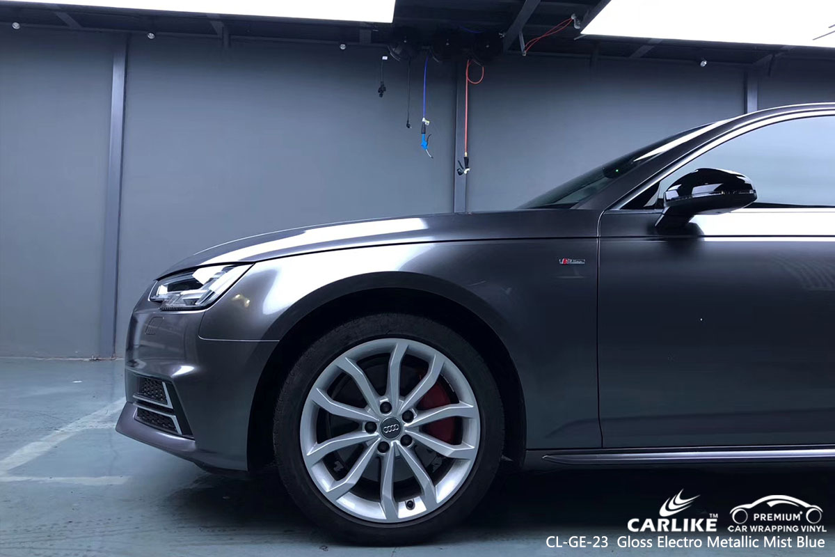 CARLIKE CL-GE-23 gloss electro metallic mist blue car wrap vinyl for Audi