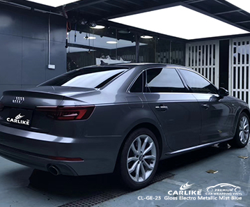 CARLIKE CL-GE-23 Audi için parlak metalik sis mavi araba sarma vinil