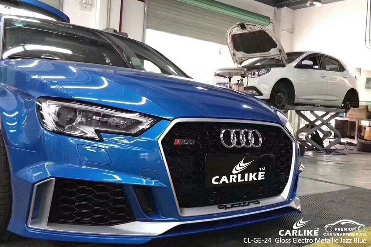 CARLIKE CL-GE-24 gloss electro metallic jazz blue car wrap vinyl for Audi