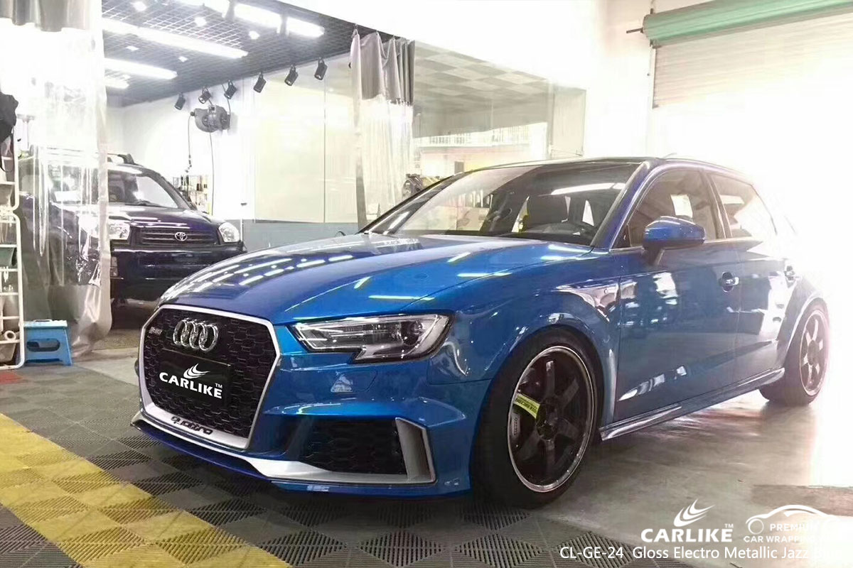CARLIKE CL-GE-24 gloss electro metallic jazz blue car wrap vinyl for Audi
