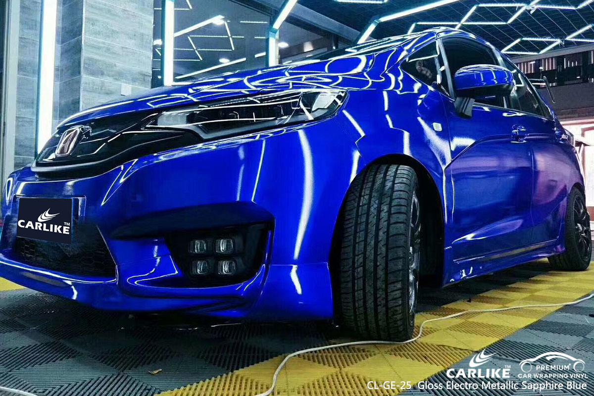 CARLIKE CL-GE-25 gloss electro metallic sapphire blue car wrap vinyl for Honda