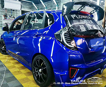 CL-GE-25 vinilo de envoltura de automóvil azul zafiro metalizado brillante para Honda