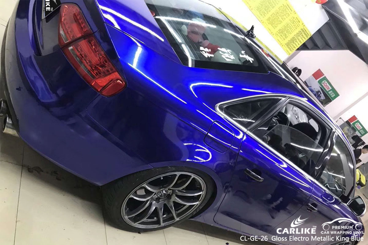 CARLIKE CL-GE-26 gloss electro metallic king blue car wrap vinyl for Audi