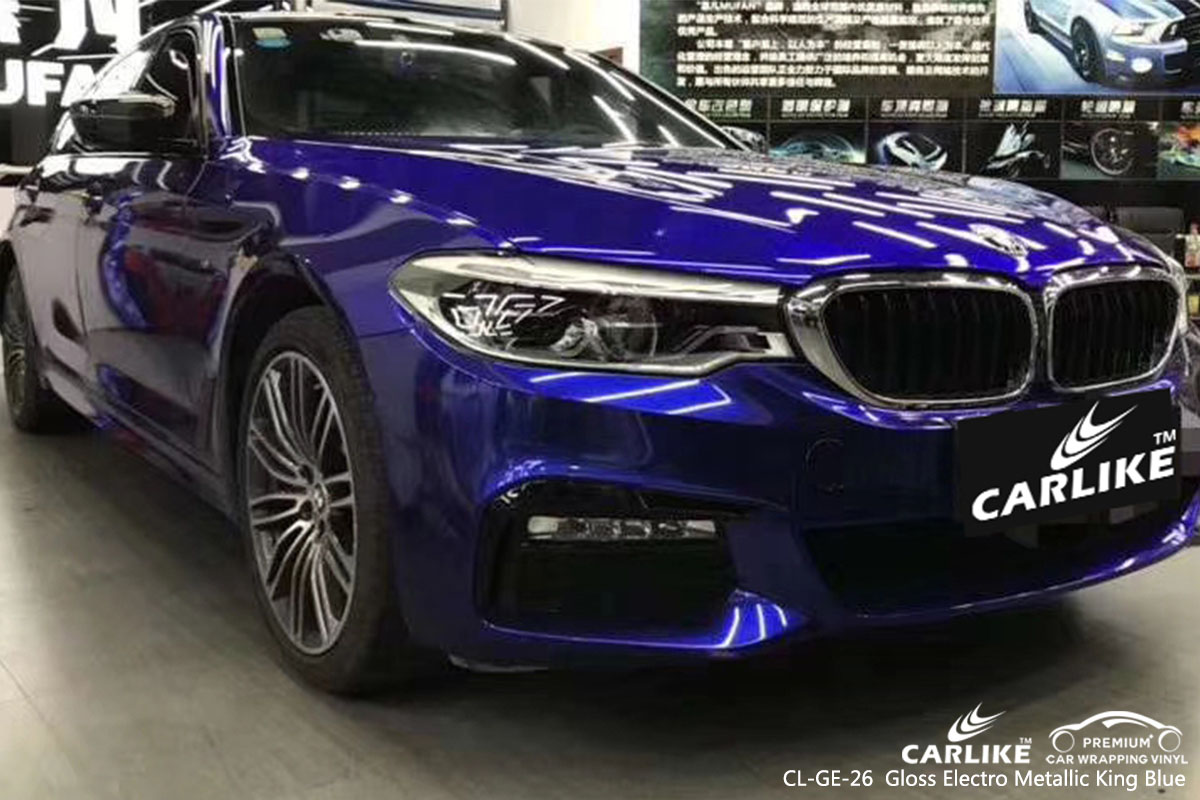 CARLIKE CL-GE-26 gloss electro metallic king blue car wrap vinyl for BMW