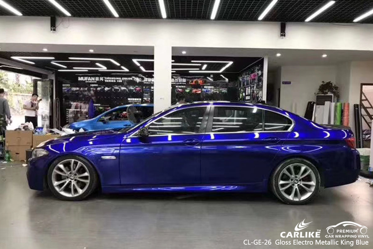 CARLIKE CL-GE-26 gloss electro metallic king blue car wrap vinyl for BMW