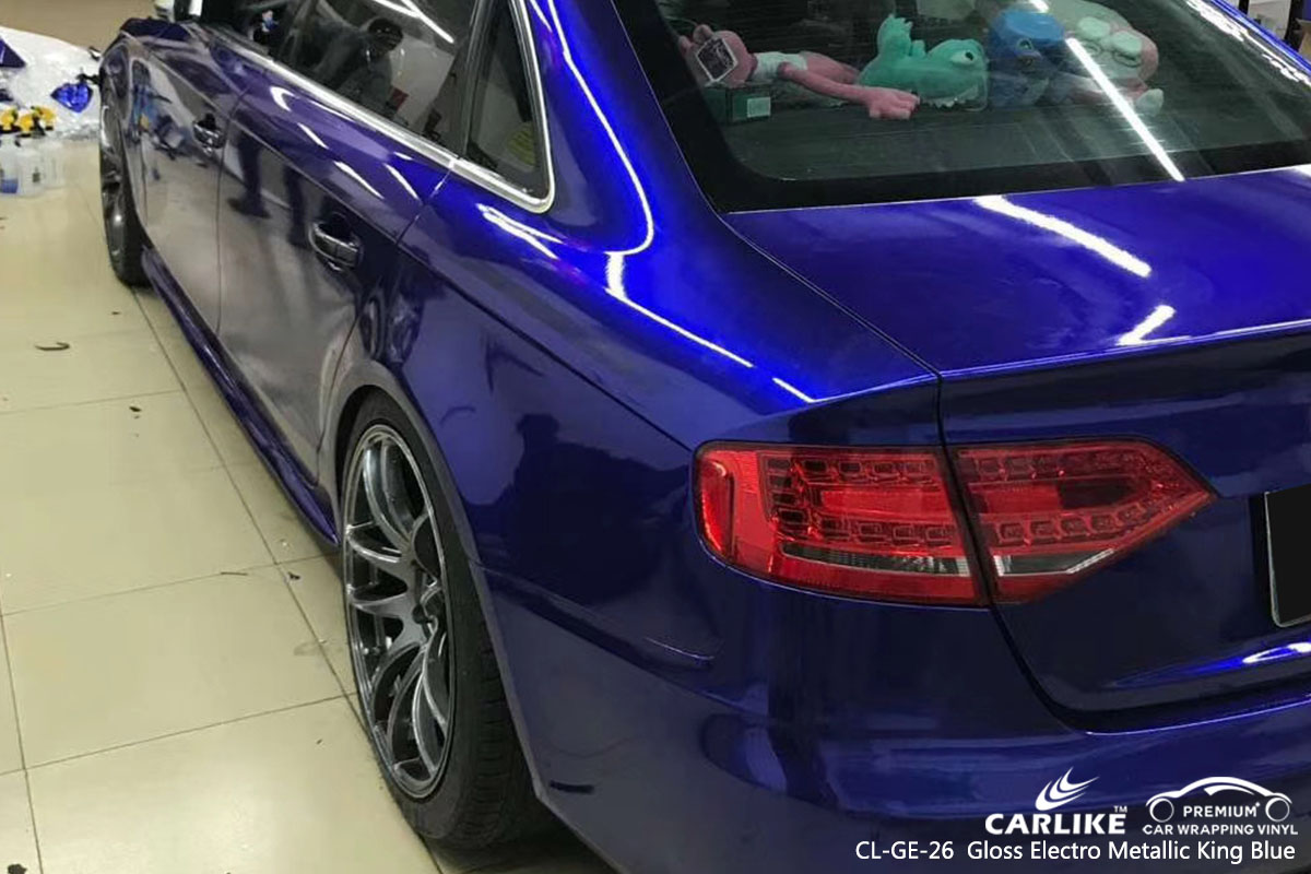 CARLIKE CL-GE-26 gloss electro metallic king blue car wrap vinyl for Audi