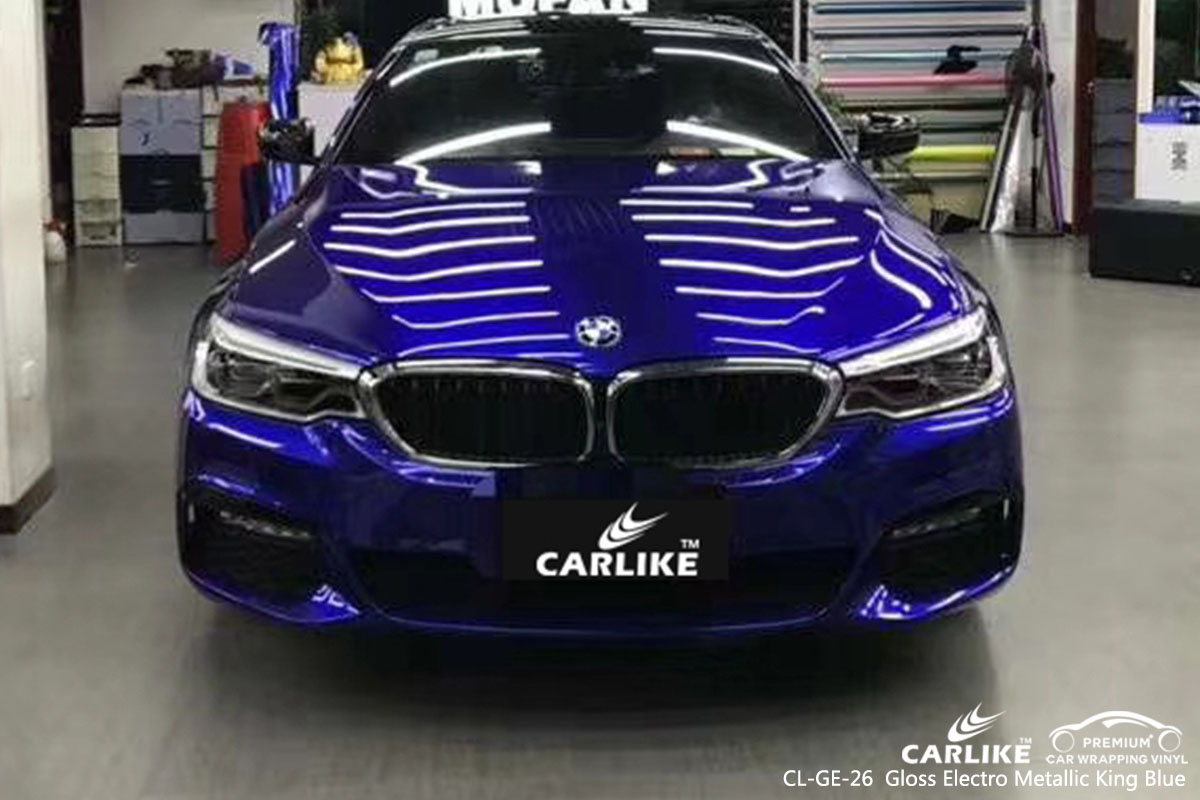 CARLIKE CL-GE-26 gloss electro metallic king blue car wrap vinyl for BMW