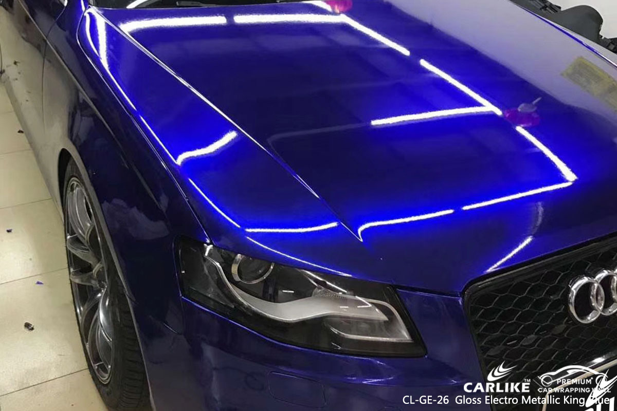 CLGE26 vinilo envolvente para coche electro metalizado brillante azul para Audi SINO VINYL
