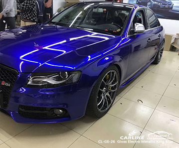 CARLIKE CL-GE-26 Audi için parlak metalik metalik kral mavi araba sarma vinil