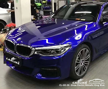 CARLIKE CL-GE-26 Parlak elektro metalik kral mavi BMW için araba sarma vinil