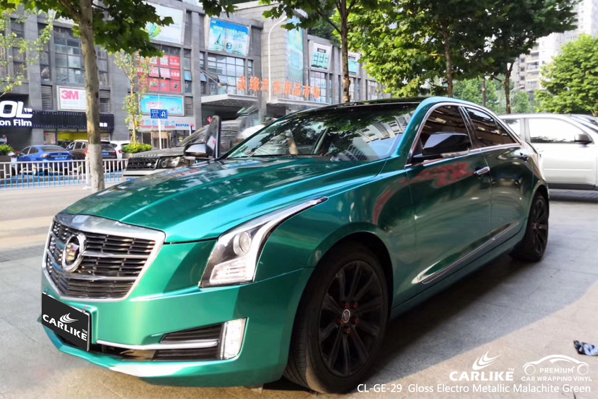 CARLIKE CL-GE-29 gloss electro metallic malachite green car wrap vinyl for Cadillac