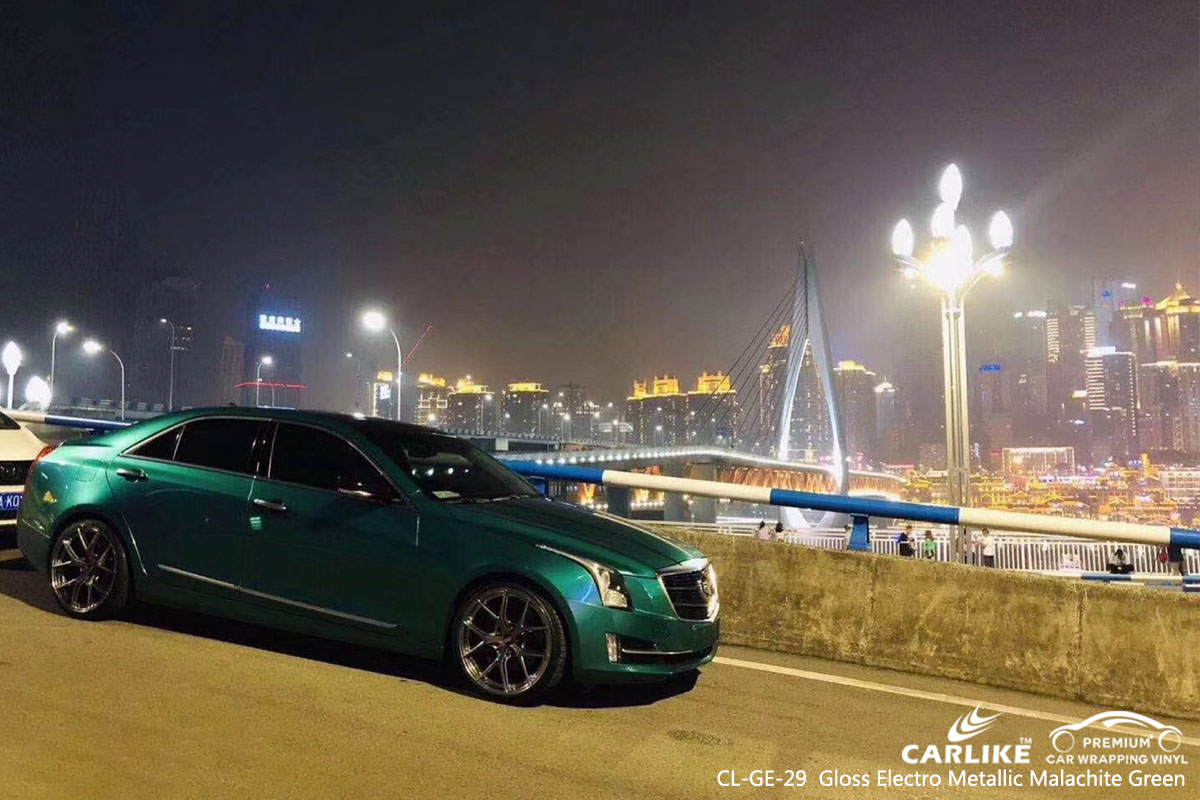 CARLIKE CL-GE-29 gloss electro metallic malachite green car wrap vinyl for Cadillac