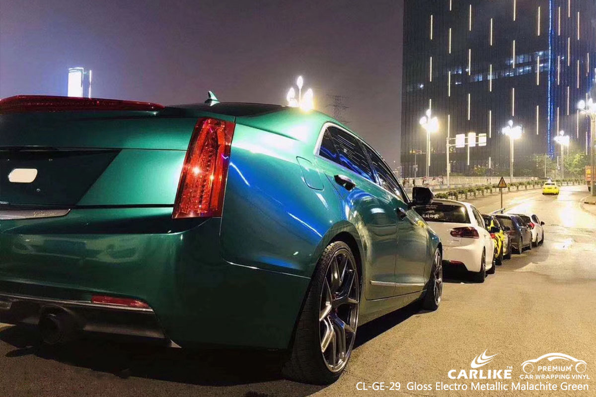 CARLIKE CL-GE-29 gloss electro metallic malachite green car wrap vinyl for Cadillac