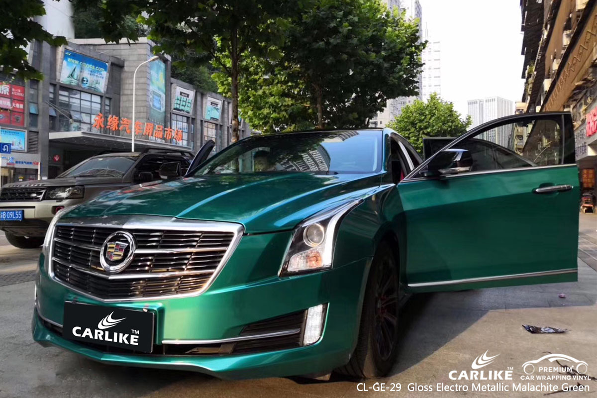 CARLIKE CL-GE-29 gloss electro metallic malachite green car wrap vinyl for Cadillac