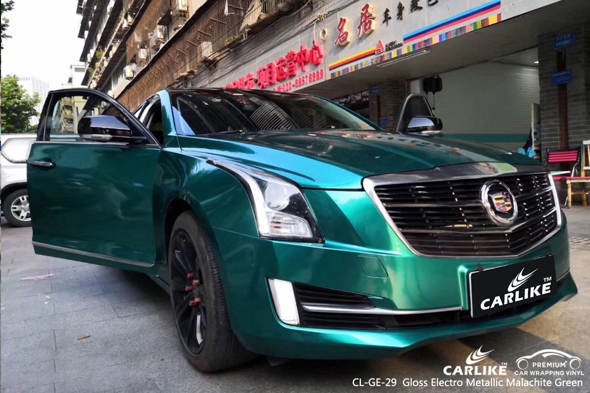 CARLIKE CL-GE-29 gloss electro metallic malachite green car wrap vinyl for Cadillac