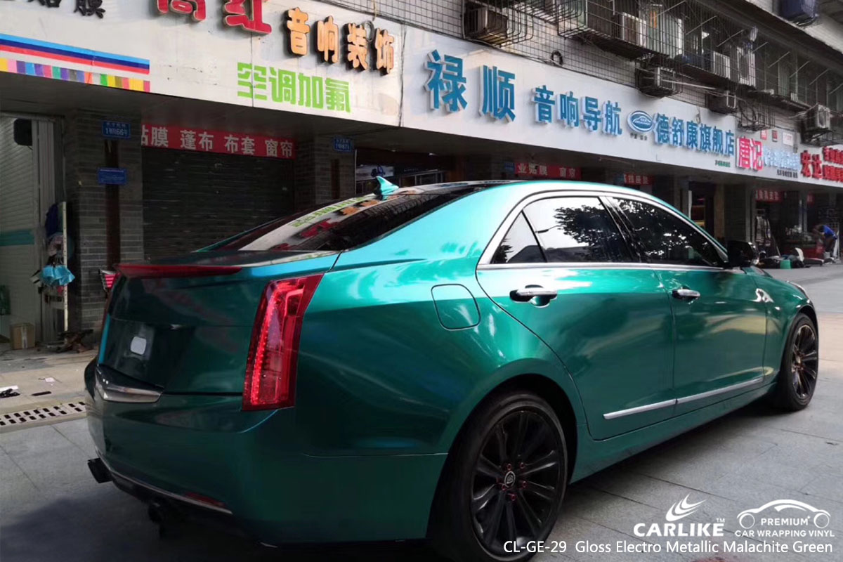 CARLIKE CL-GE-29 gloss electro metallic malachite green car wrap vinyl for Cadillac