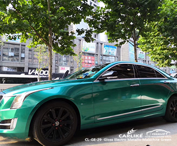 CARLIKE CL-GE-29 Cadillac için parlak elektro metalik malakit yeşil araba sarma vinil