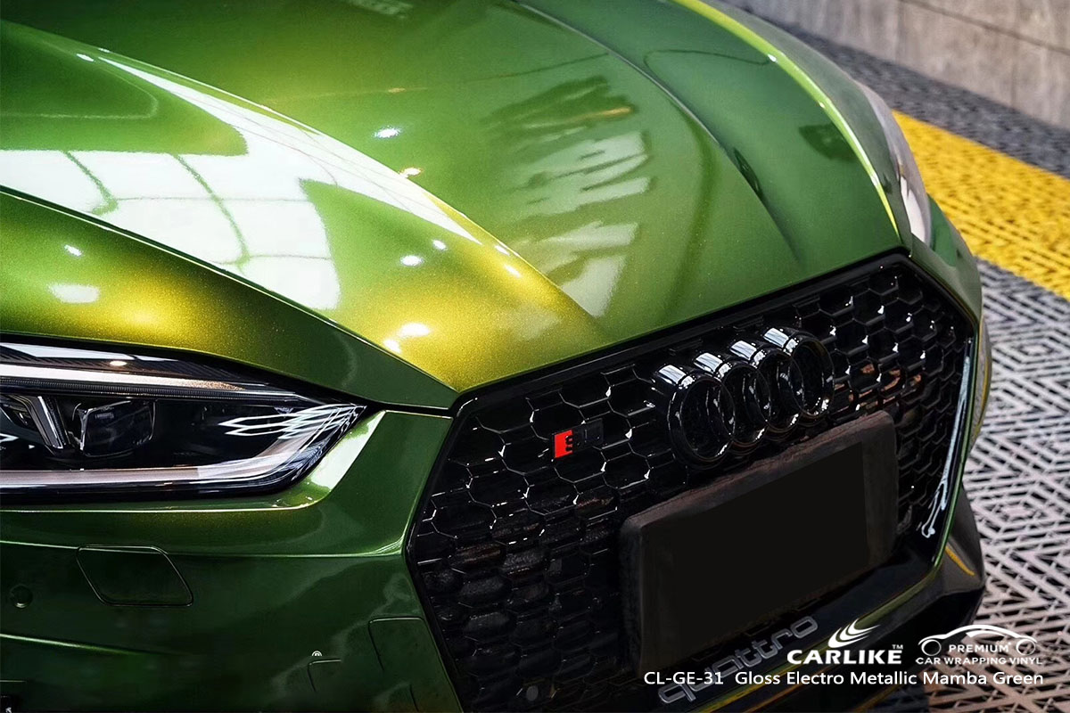 CARLIKE CL-GE-31 gloss electro metallic manba green car wrap vinyl for Audi
