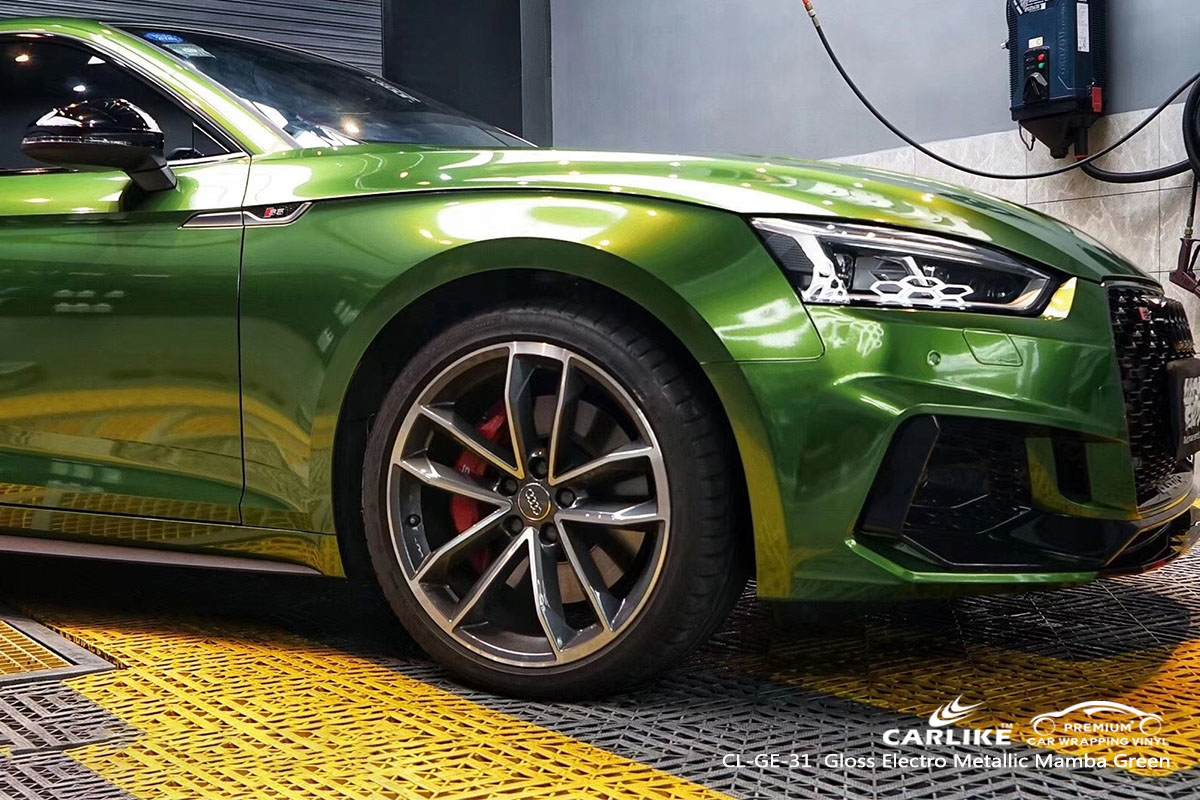 CARLIKE CL-GE-31 gloss electro metallic manba green car wrap vinyl for Audi