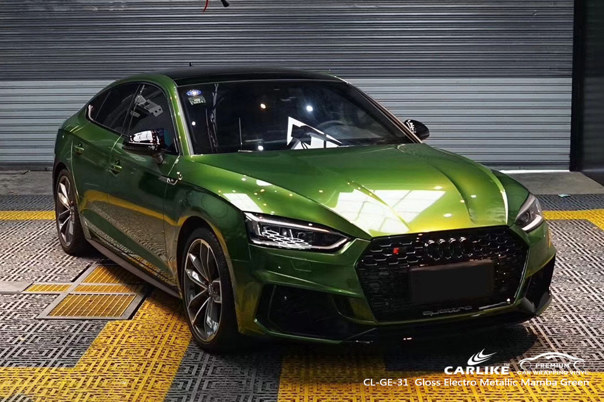 CARLIKE CL-GE-31 gloss electro metallic manba green car wrap vinyl for Audi