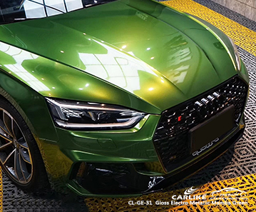 CL-GE-31 Audi için parlak metalik metalik manba yeşil araba sarma vinil