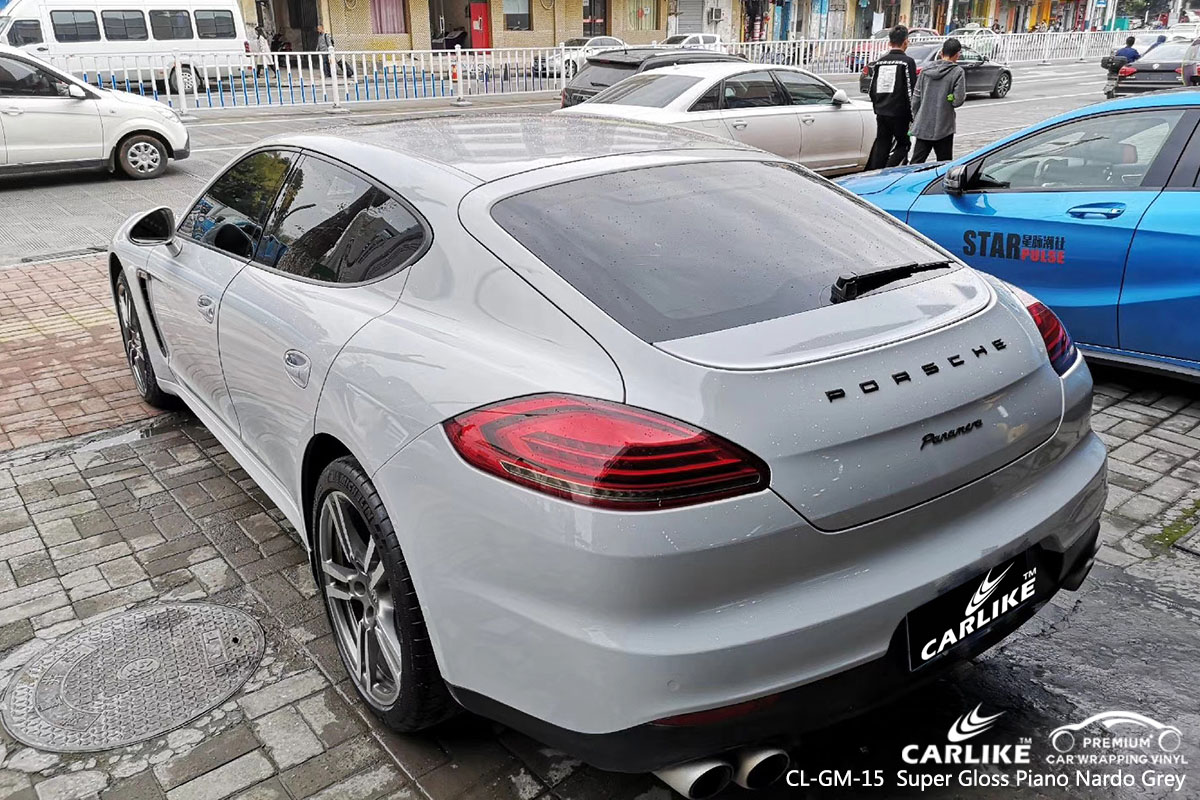 CARLIKE CL-GM-15 super gloss piano nardo grey car wrap vinyl for Porsche