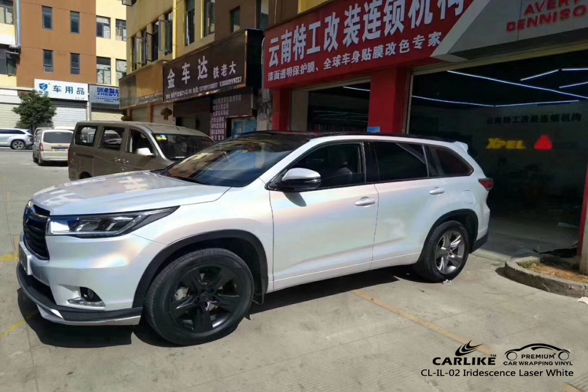CL-IL-02 yanardönerlik lazer beyaz araba sarma vinil