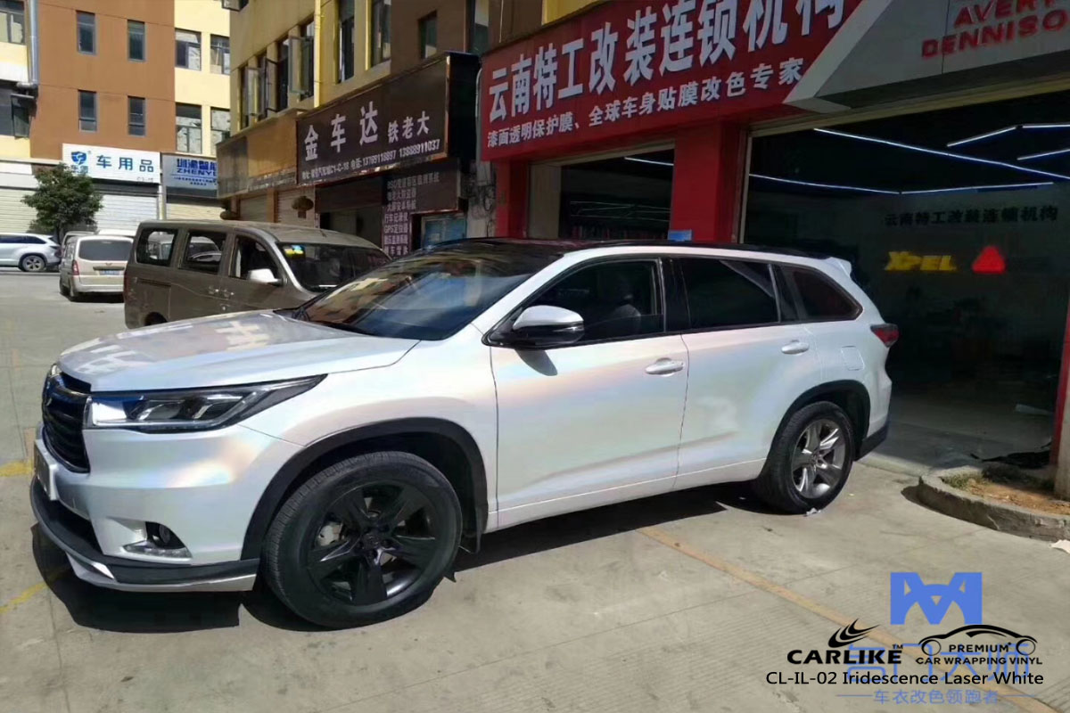 CARLIKE CL-IL-02 iridescence laser white car wrap vinyl