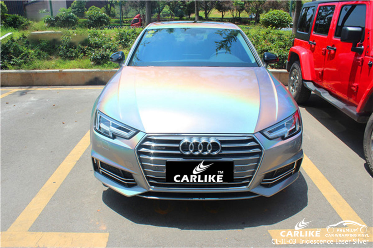 CARLIKE CL-IL-03 iridescence laser silver car wrap vinyl for Audi