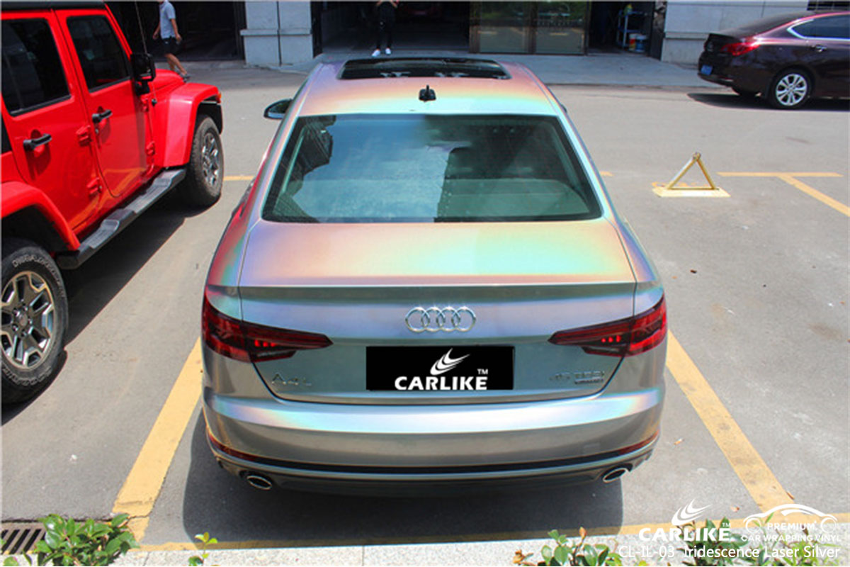 CARLIKE CL-IL-03 iridescence laser silver car wrap vinyl for Audi