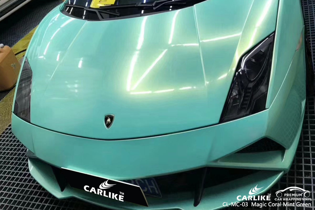 CARLIKE CL-MC-03 magic coral mint green car wrap vinyl for Lamborghini