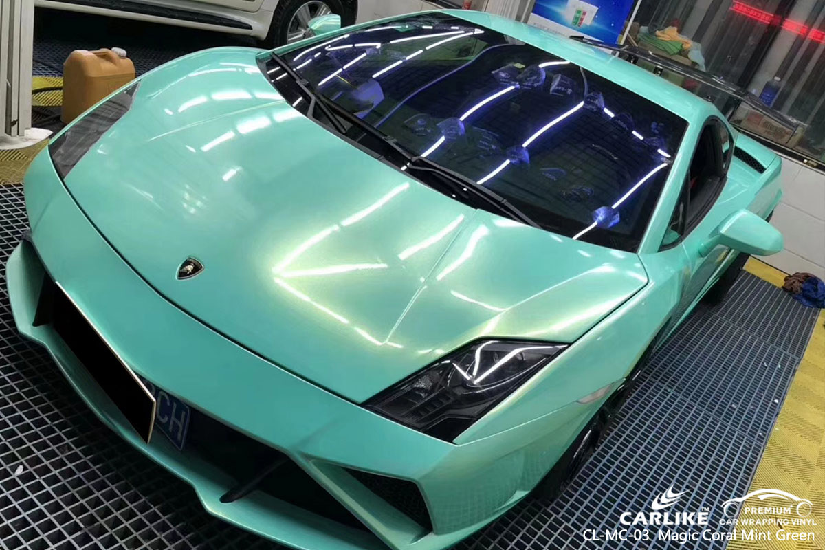 CARLIKE CL-MC-03 magic coral mint green car wrap vinyl for Lamborghini