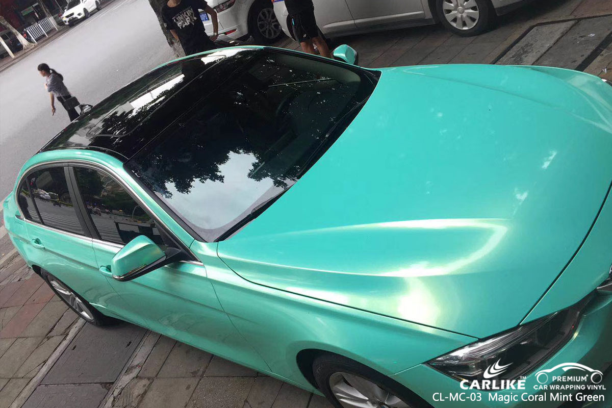 CARLIKE CL-MC-03 magic coral mint green car wrap vinyl for Lamborghini