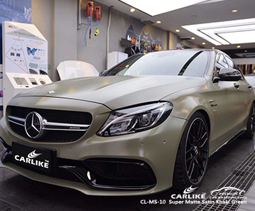 CL-MS-10 vinilo de envoltura de coche verde caqui satinado súper mate para Mercedes-Benz