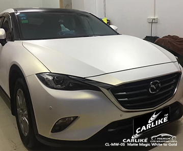 CL-MW-05 Mat sihirli beyaz altın araba sarma vinil için Mazda için