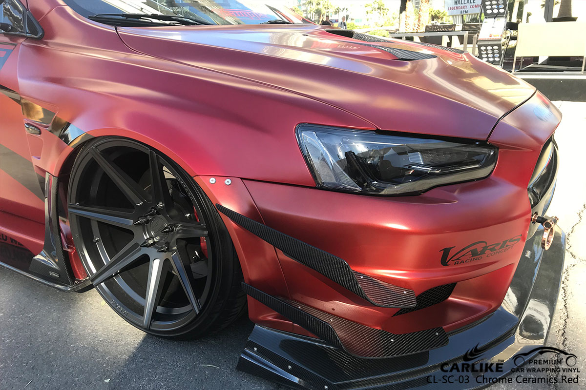 CARLIKE CL-SC-03 chrome ceramics red car wrap vinyl for Ford