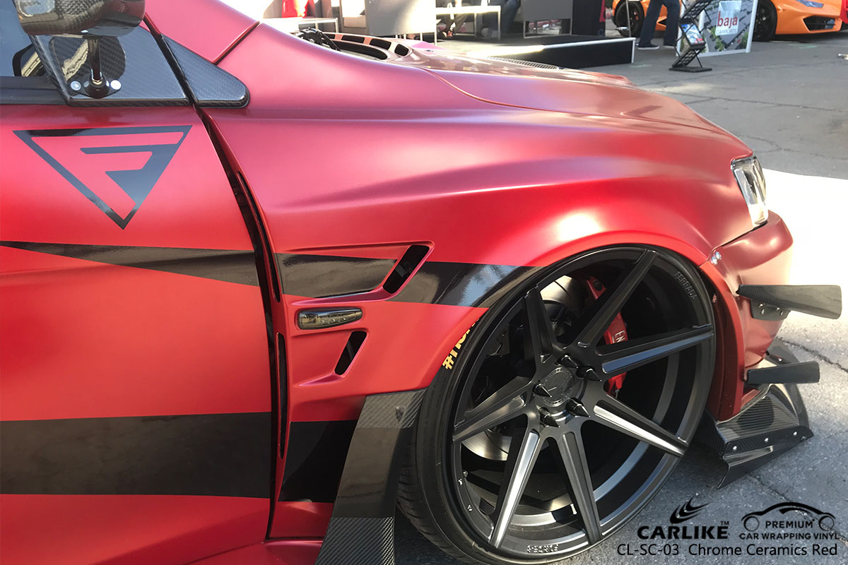 CARLIKE CL-SC-03 chrome ceramics red car wrap vinyl for Ford