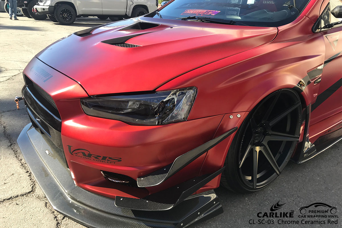 CARLIKE CL-SC-03 chrome ceramics red car wrap vinyl for Ford