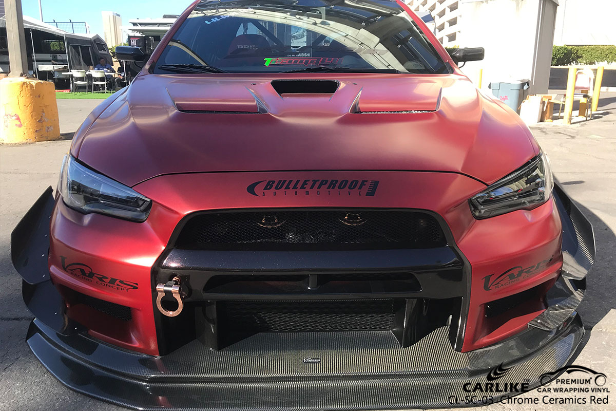 CARLIKE CL-SC-03 chrome ceramics red car wrap vinyl for Ford