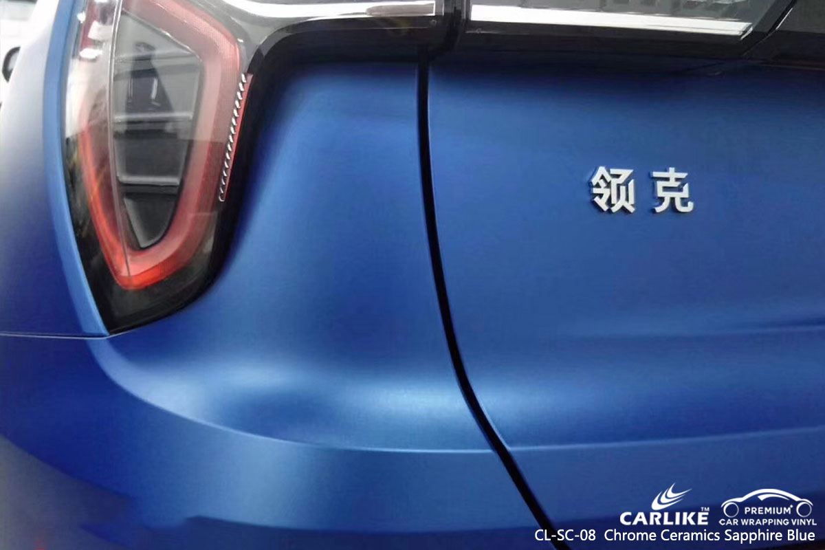 CARLIKE CL-SC-08 chrome ceramics sapphire blue car wrap vinyl for LYNK&CO
