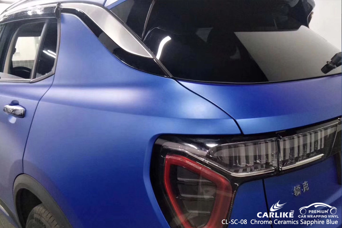 CARLIKE CL-SC-08 chrome ceramics sapphire blue car wrap vinyl for LYNK&CO