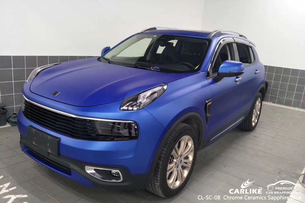 CARLIKE CL-SC-08 chrome ceramics sapphire blue car wrap vinyl for LYNK&CO