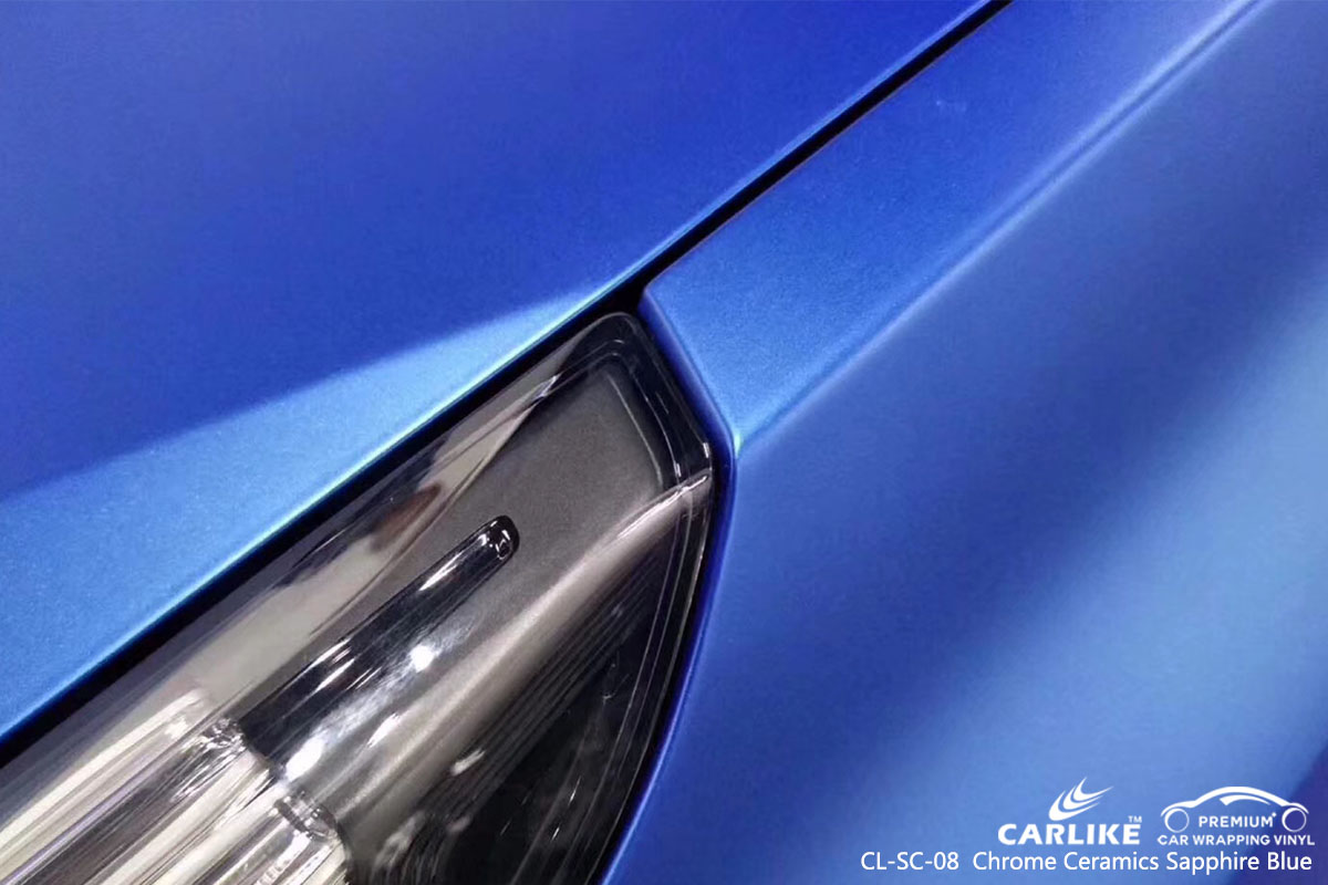 CARLIKE CL-SC-08 chrome ceramics sapphire blue car wrap vinyl for LYNK&CO