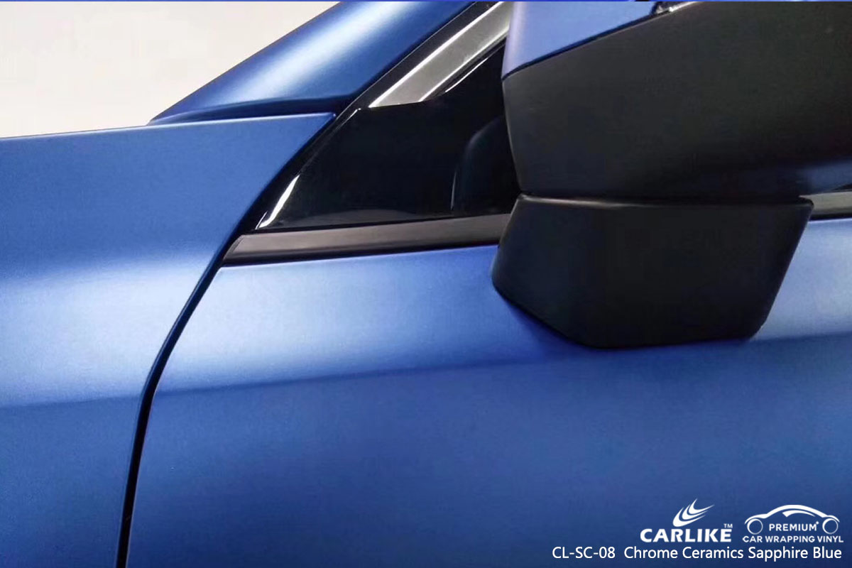 CARLIKE CL-SC-08 chrome ceramics sapphire blue car wrap vinyl for LYNK&CO