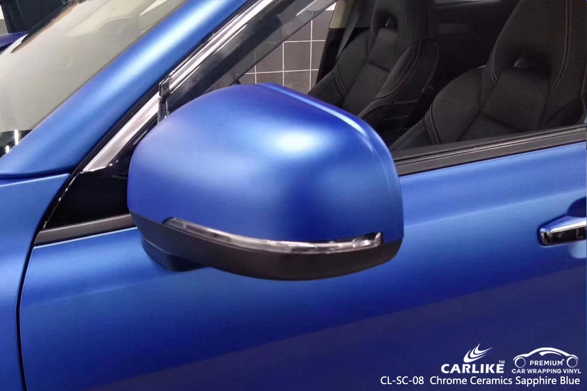 CARLIKE CL-SC-08 chrome ceramics sapphire blue car wrap vinyl for LYNK&CO