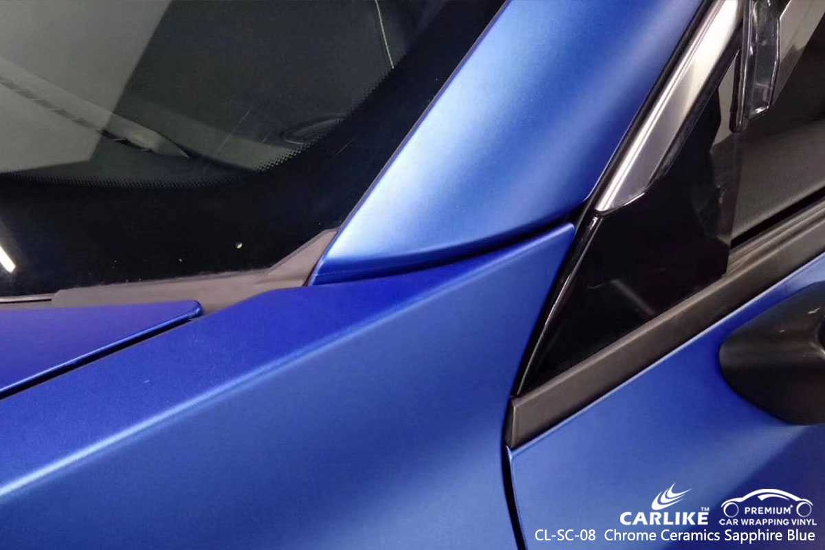 CARLIKE CL-SC-08 chrome ceramics sapphire blue car wrap vinyl for LYNK&CO