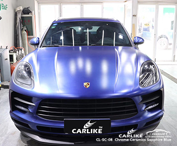 CARLIKE CL-SC-08 Krom seramik safir mavi Porsche için araba sarma vinil