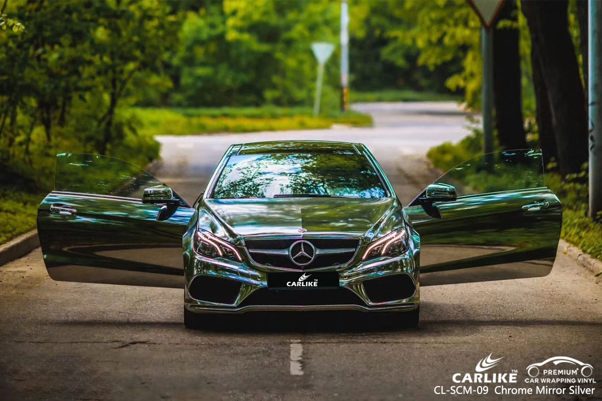 CARLIKE CL-SCM-09 chrome mirror silver car wrap vinyl for Mercedes-Benz