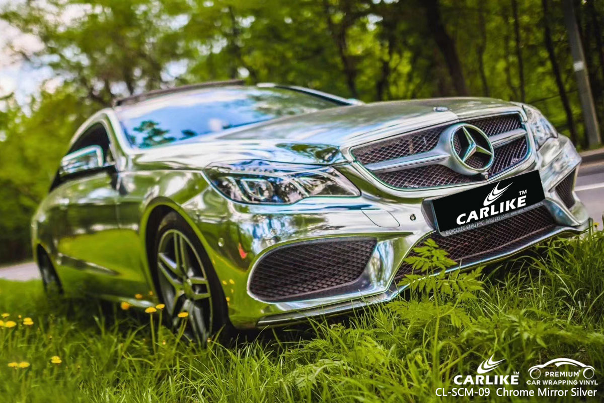 CARLIKE CL-SCM-09 chrome mirror silver car wrap vinyl for Mercedes-Benz